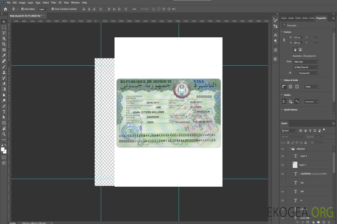 Visa DJIBOUTI template